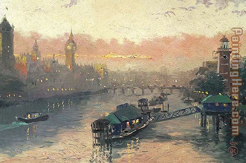 London At Sunset painting - Thomas Kinkade London At Sunset art painting